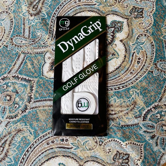 DynaGrip Leather Golf Glove Regular Left L Cabretta Leather NEW White - Picture 1 of 7